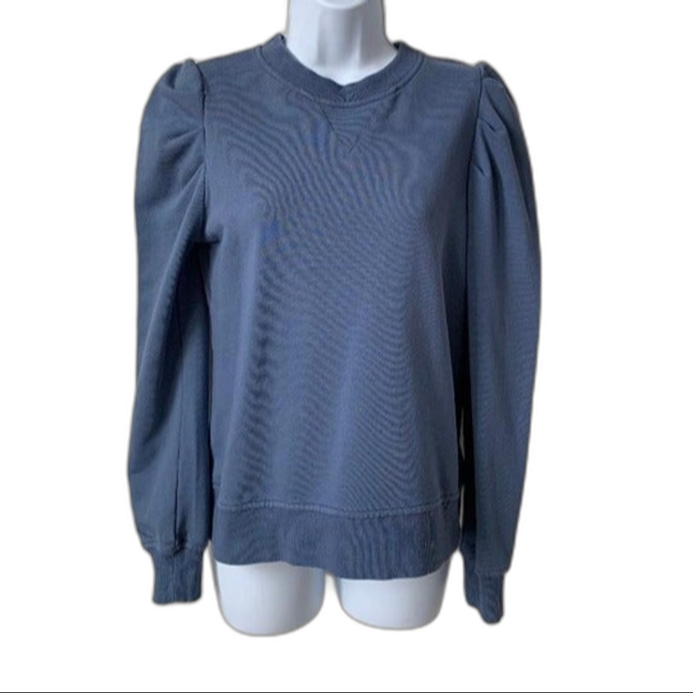 STORE CLOSING FRI JAN 23 Cynthia Rowley powder blue puff sleeve sweatshirt sizeS